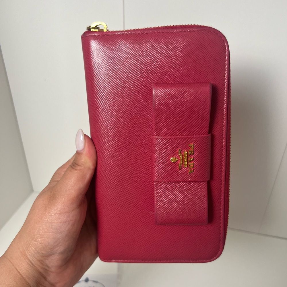 Prada Saffiano Fiocco Ribbon Long Wallet EUC - Picture 3 of 8